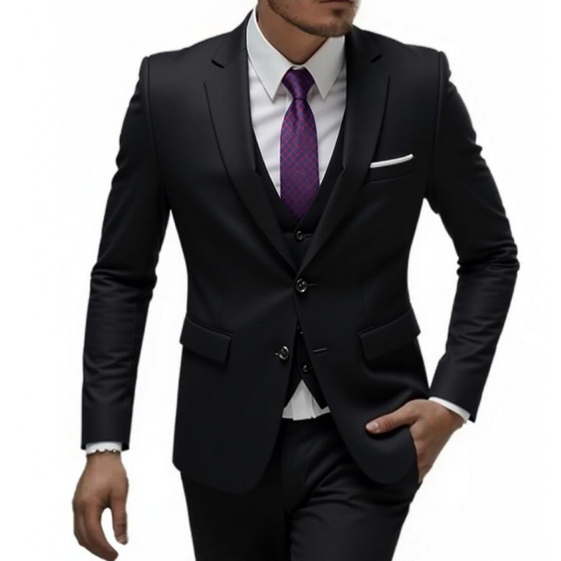 Men's Business Casual Suit Set for Wedding Dress Three-Piece Suit