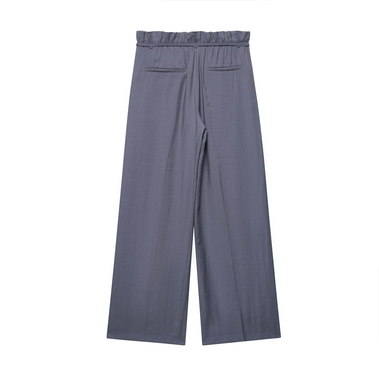 Women's loose straight leg casual pants with waist belt and hanging feeling