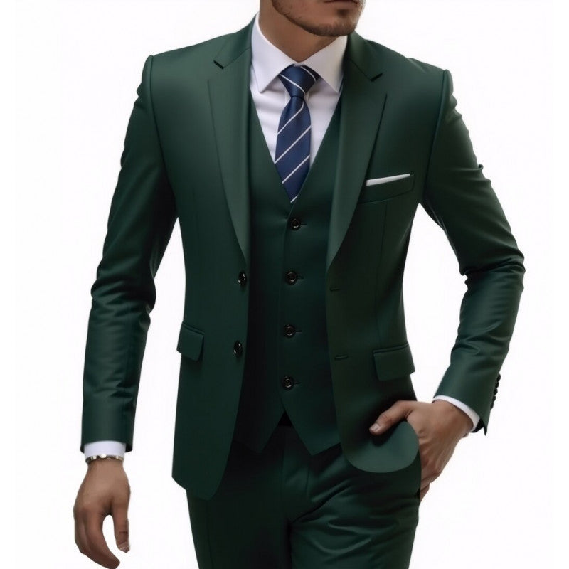 Men's Business Casual Suit Set for Wedding Dress Three-Piece Suit