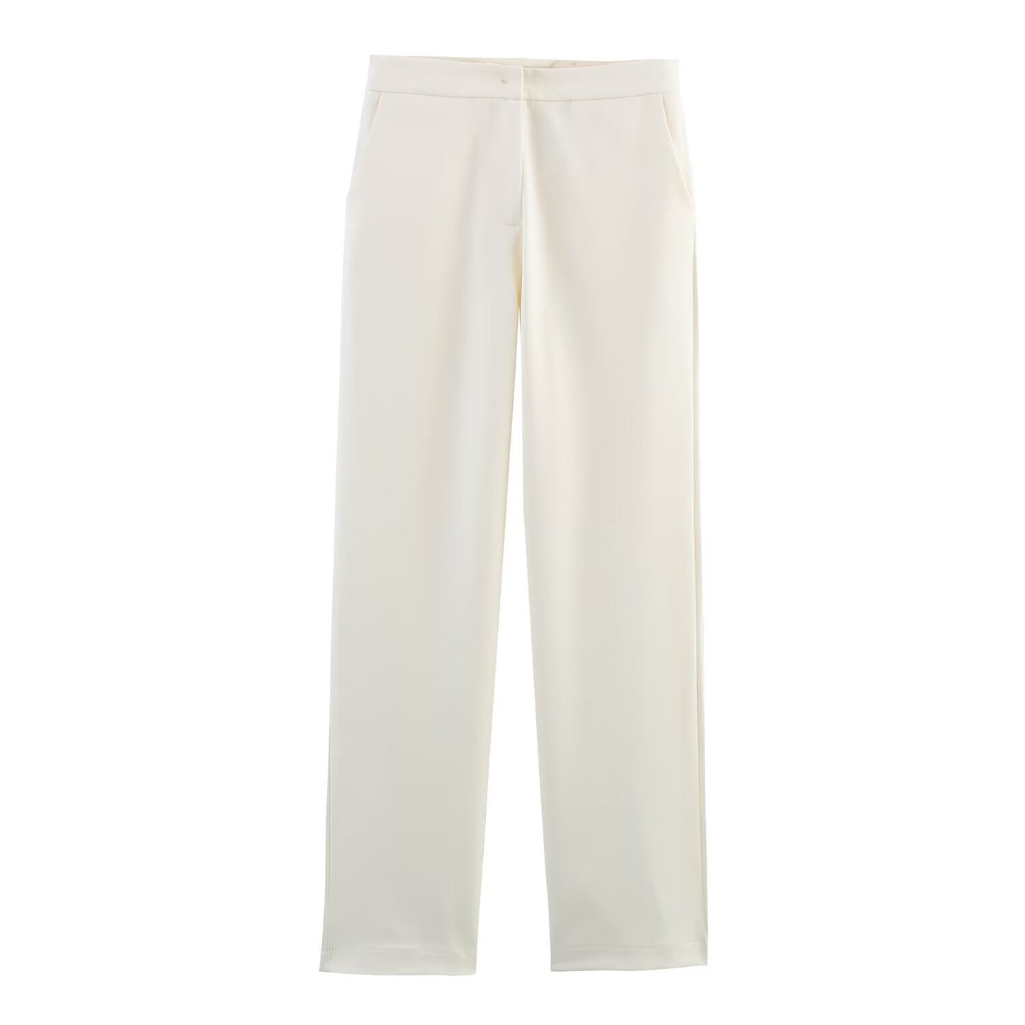 Thin scarf collar suit jacket+straight leg pants suit for women