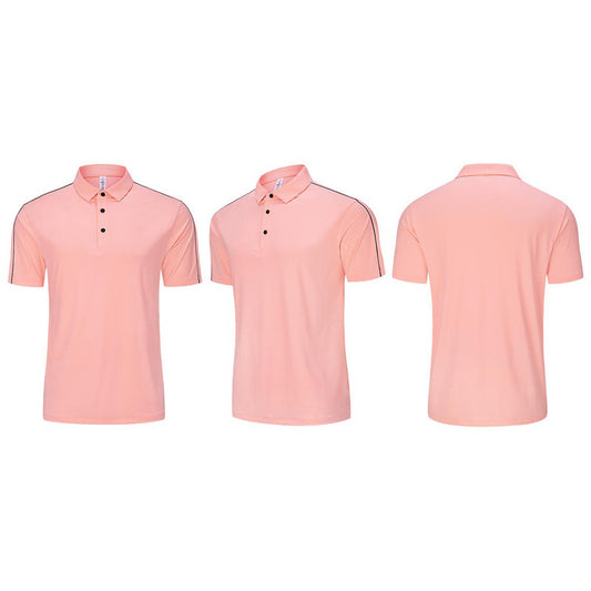 Summer new collar solid color sport polo shirt women's T-shirt ice sensitive elastic work clothes short sleeved quick drying T-shirt