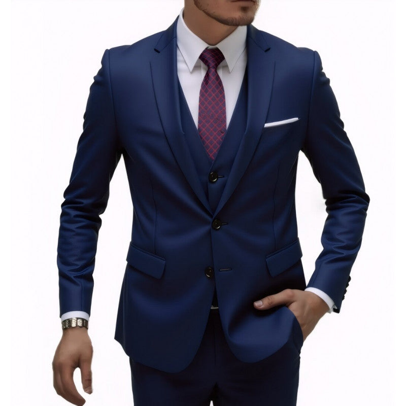 Men's Business Casual Suit Set for Wedding Dress Three-Piece Suit