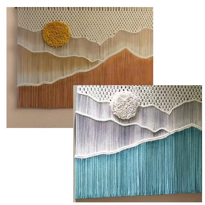 Handmade Woven Tapestry Wall Hanging – Dyed Landscape Cloth Wall Decor for Living Room