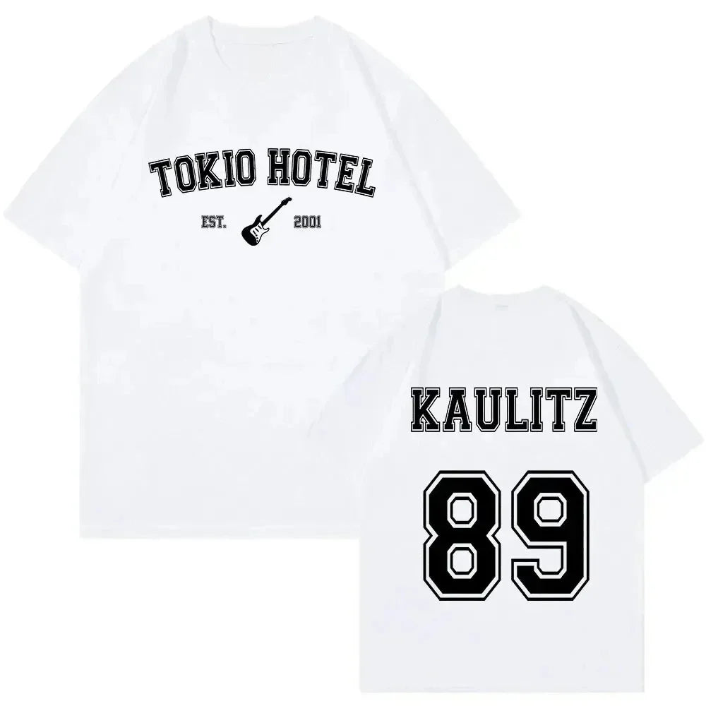 Rock Band Tokyo Hotel Monogram Print T Shirt Summer Street Casual Short Sleeve All-purpose T-shirt Men Women Cool Fashion Tees
