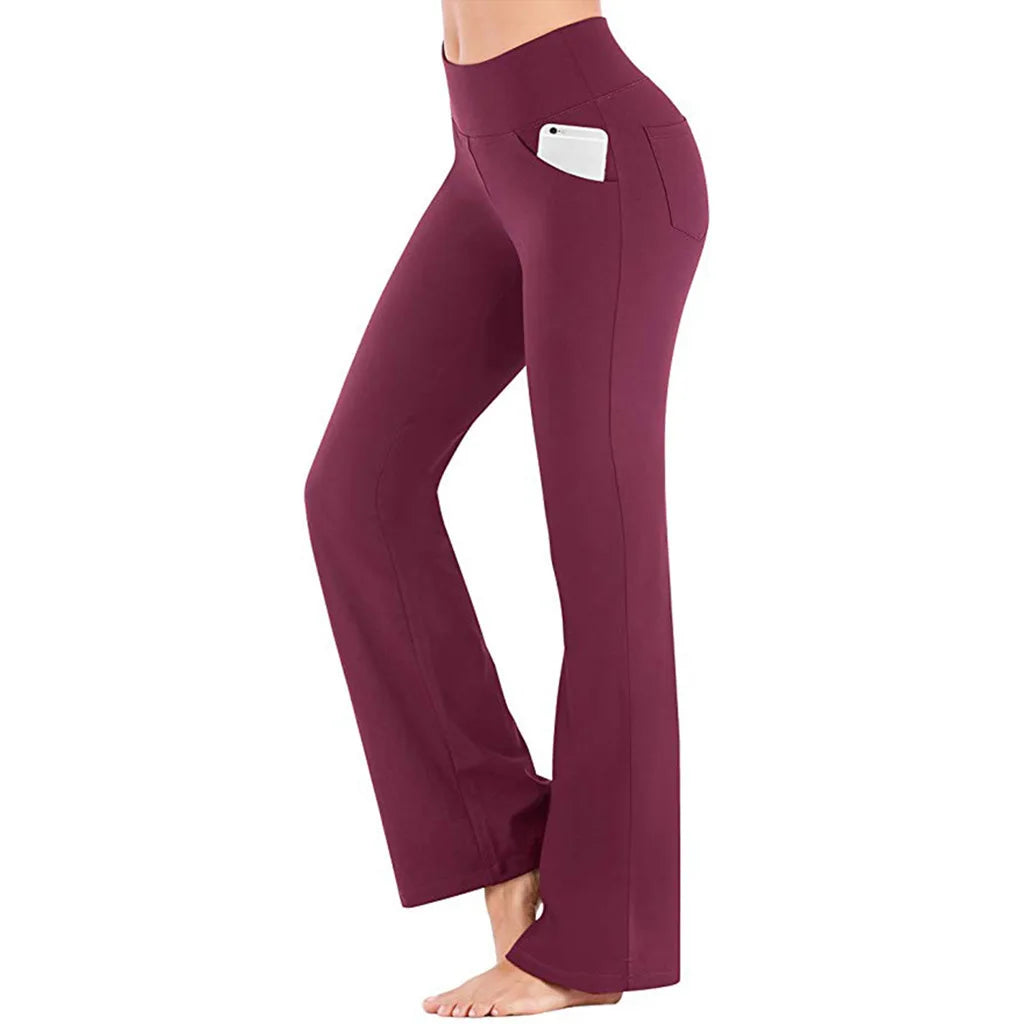 Women’s High Waist Flared Palazzo Pants – Elegant Slim Fit Career Trousers UK