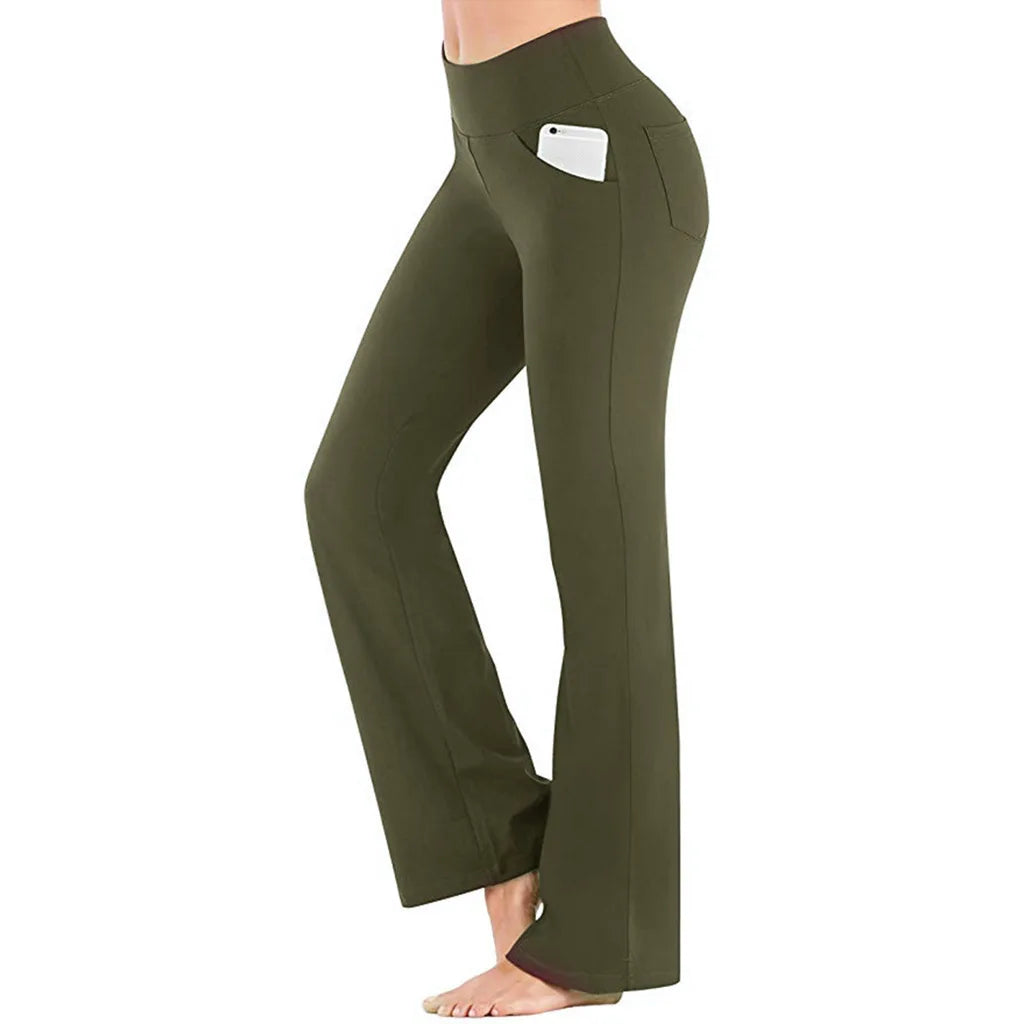 Women’s High Waist Flared Palazzo Pants – Elegant Slim Fit Career Trousers UK
