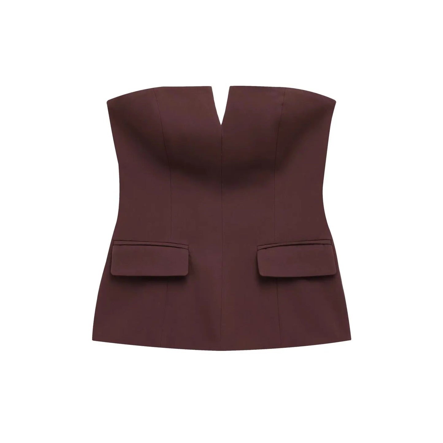 Strapless Crop Top – Anitrendy Solid Tube Top for Women, Office Lady Spring Summer Sleeveless Tee, UK Trend Street Style