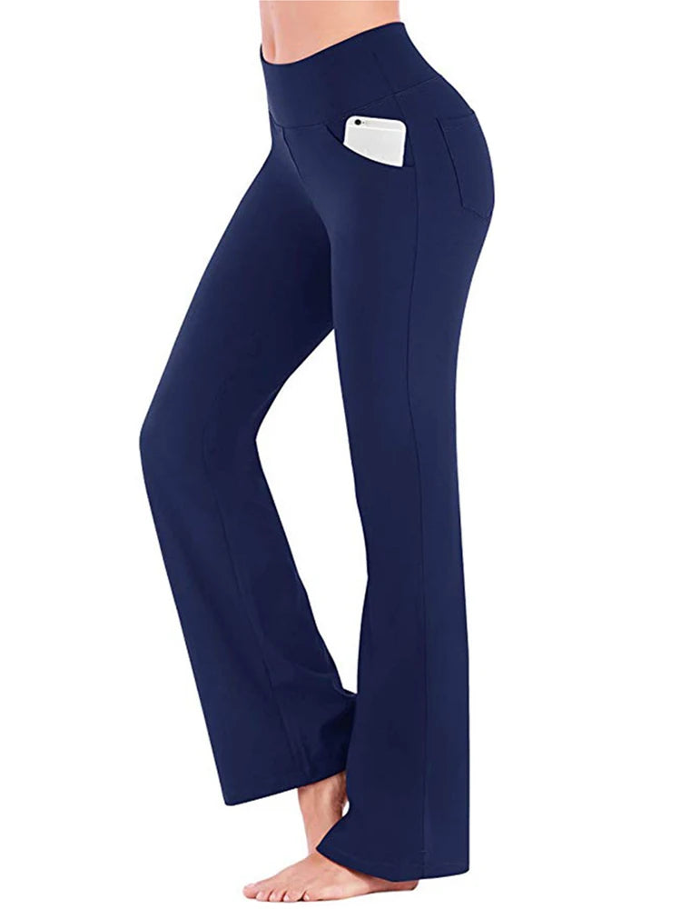Women’s High Waist Flared Palazzo Pants – Elegant Slim Fit Career Trousers UK