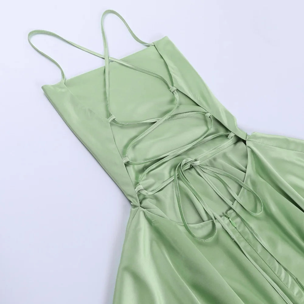 Summer New Popular European and American Style Sexy Slimming Show Solid Color Slimming Dress Short Women's