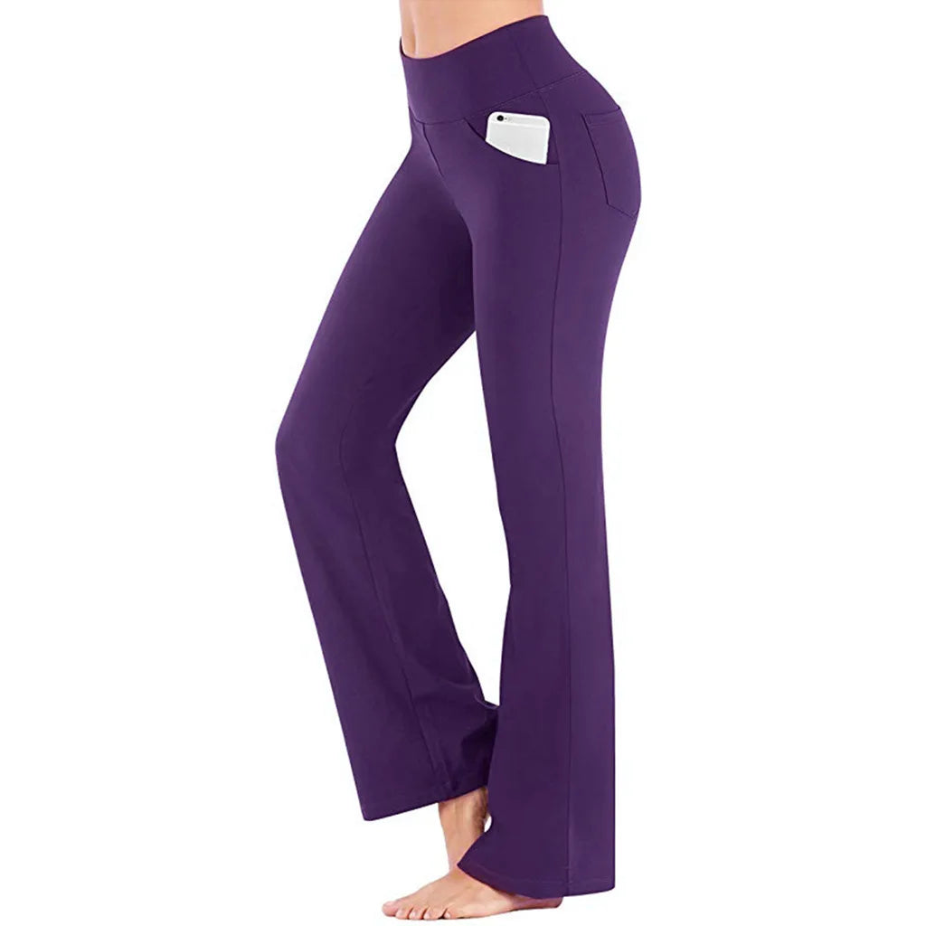 Women’s High Waist Flared Palazzo Pants – Elegant Slim Fit Career Trousers UK