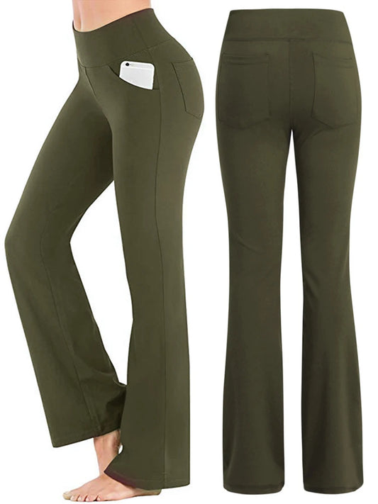 Women’s High Waist Flared Palazzo Pants – Elegant Slim Fit Career Trousers UK