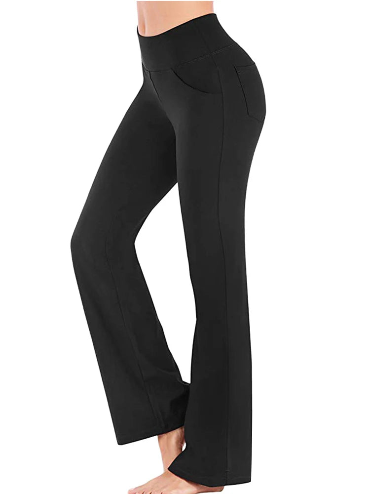 Women’s High Waist Flared Palazzo Pants – Elegant Slim Fit Career Trousers UK