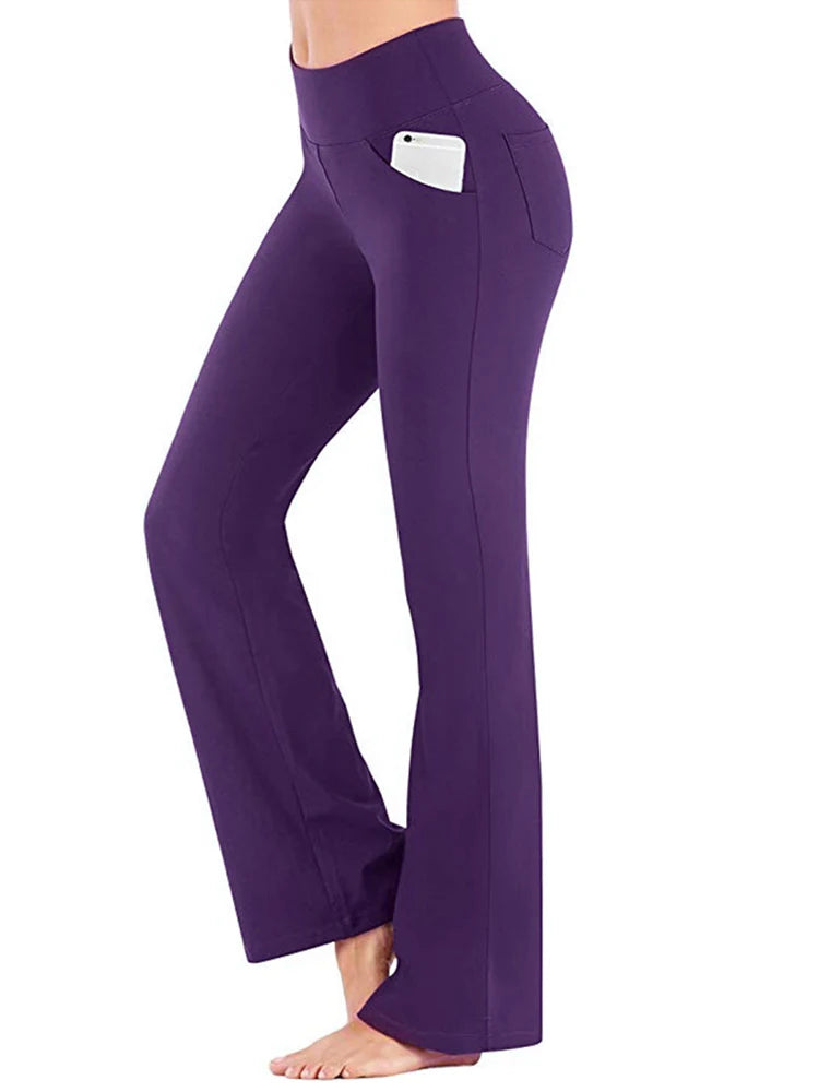 Women’s High Waist Flared Palazzo Pants – Elegant Slim Fit Career Trousers UK