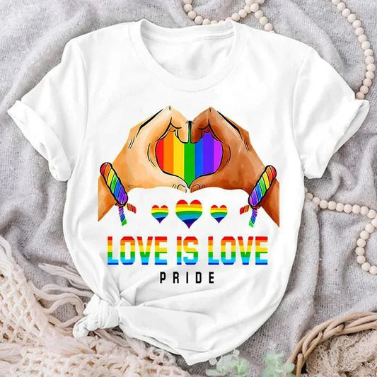Love Is Love Pride T-Shirt – Anitrendy Women’s Harajuku Cotton Shirt, Casual Summer Plus Size UK