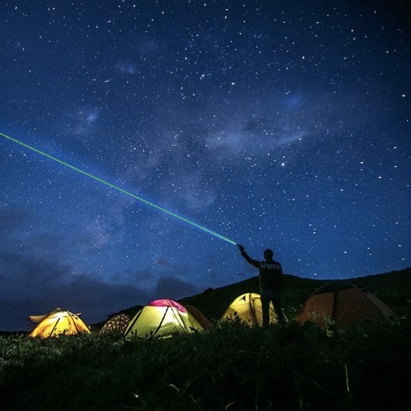 High Power Rechargeable Laser Pointer Pen – Green, Red & Violet Beam with USB Charging