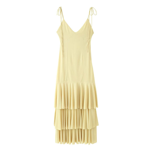 Women's Clothing Layered Decorative Midi Dress
