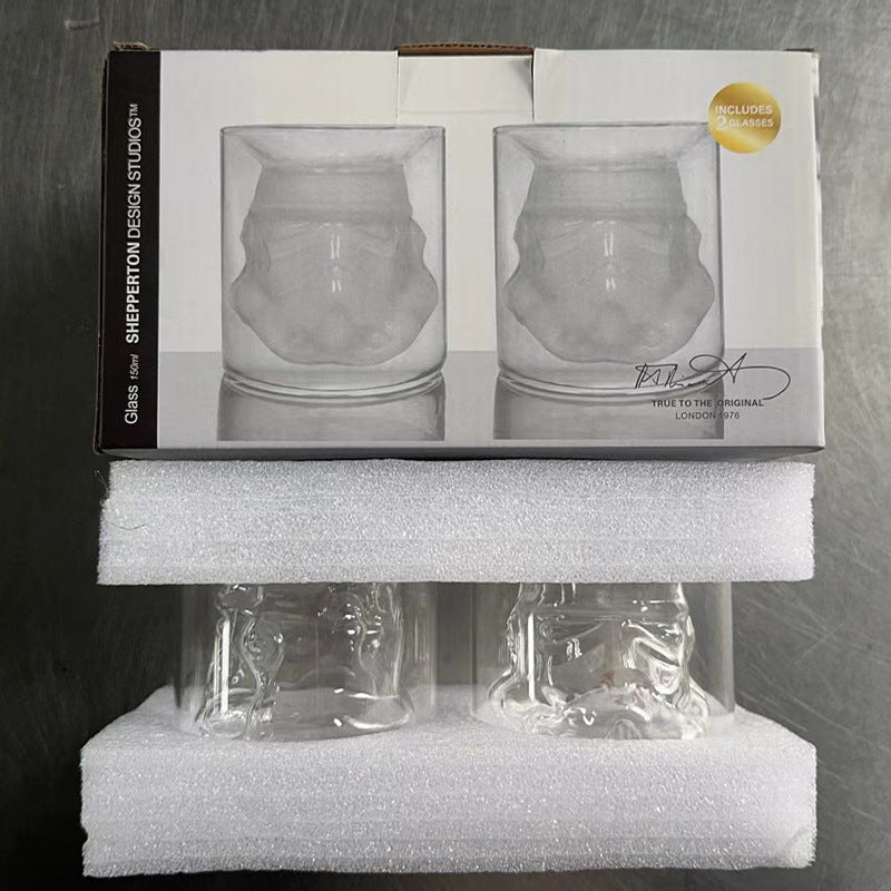 Stormtrooper Decanter Set – 750ML Star Wars Liquor Bottle + 2 Double-Layer Glass Whiskey Cu