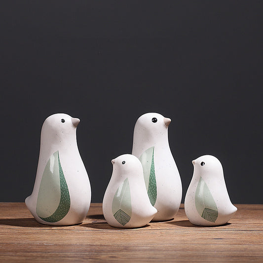 Ceramic Bird Figurines – Nordic Modern Bird Ornaments for Home Decor, Gifts for Bird Lovers