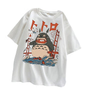 Totoro print loose lady short sleeved Anime T-shirt