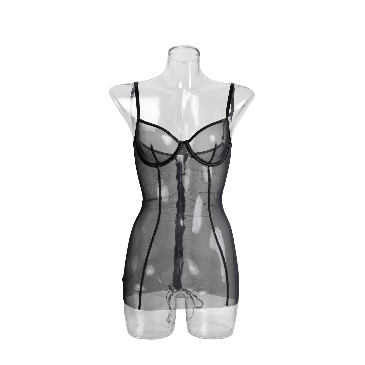 New suspender long skirt sexy lingerie sexy mesh transparent tight fitting hip hugging jumpsuit