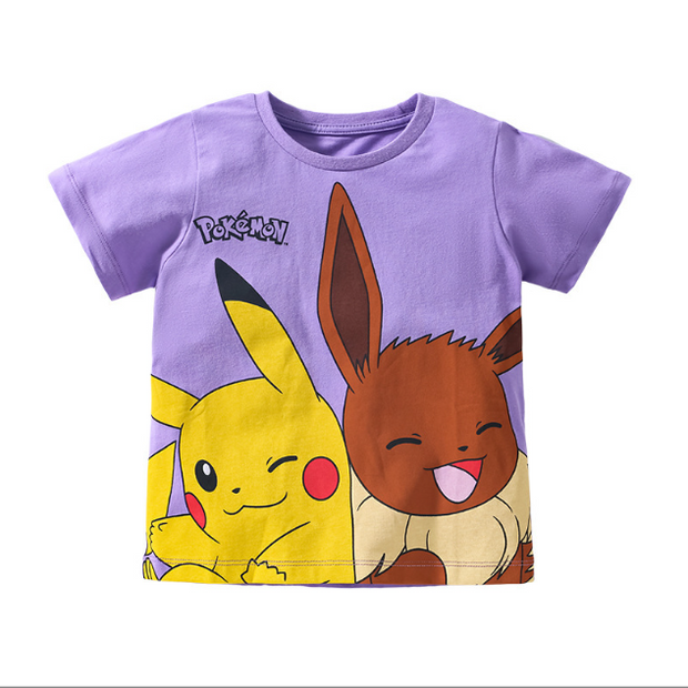 Summer New Knitted Children Wear Cartoon Cute Cotton Children T shirt