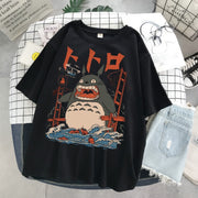 Totoro print loose lady short sleeved Anime T-shirt