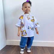 Children's Wear Boys And Girls Fashion Printed Letter T-Shirt Ins Style