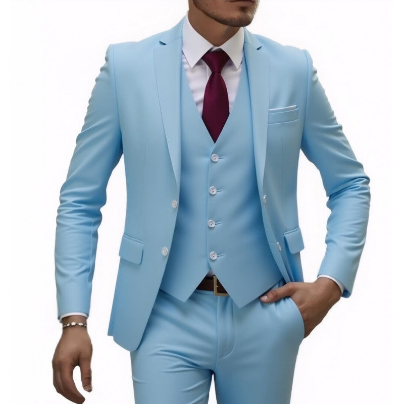 Men's Business Casual Suit Set for Wedding Dress Three-Piece Suit
