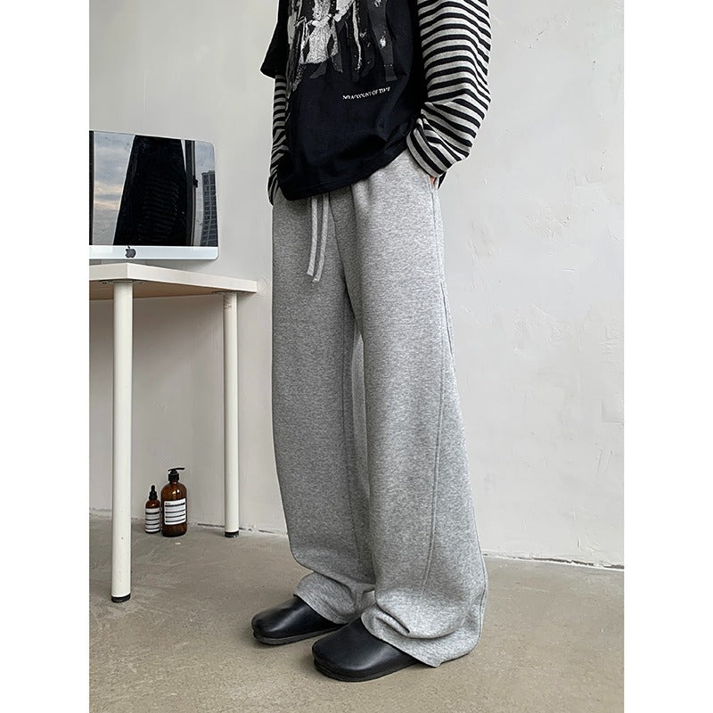 High street curved knife casual pants for men in spring