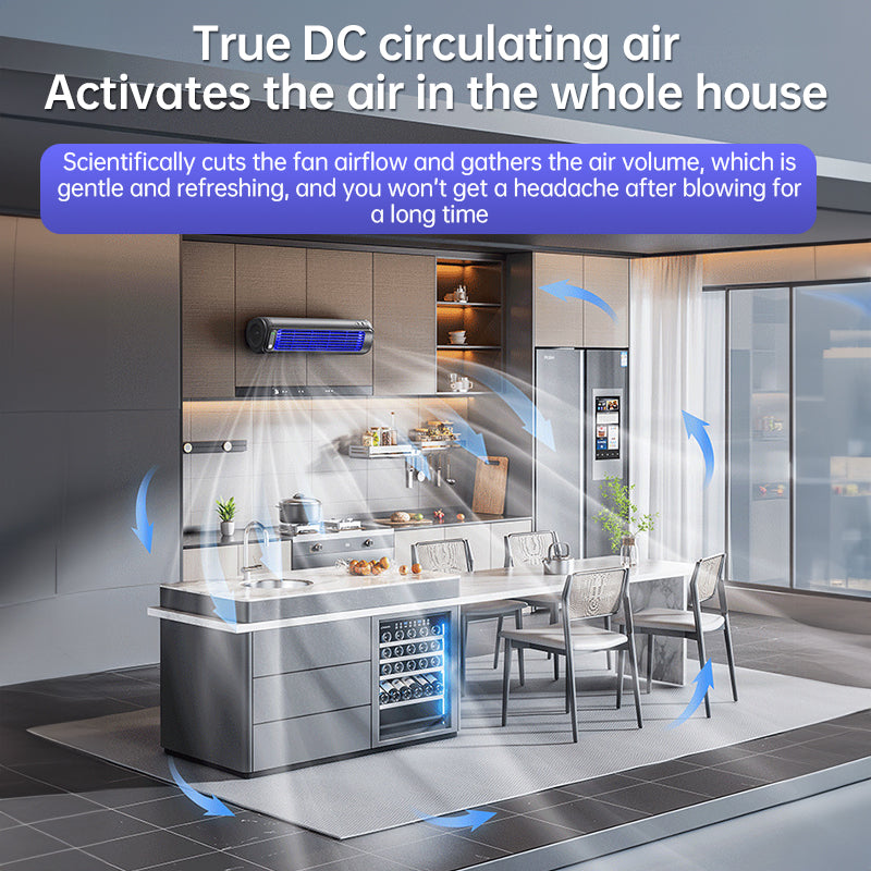 Rechargeable Wall-Mounted AC Fan – Portable, Quiet, No-Drill Cooling for Kitchen & Home
