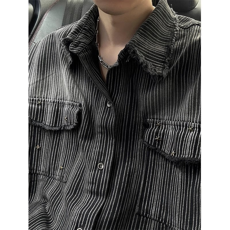 Advanced striped shirt for men in autumn and winter