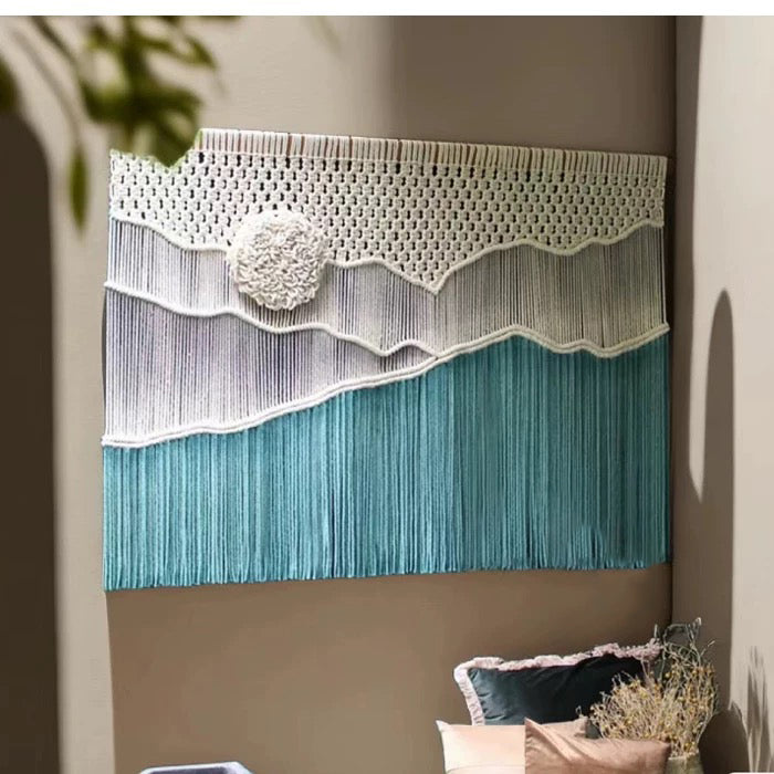Handmade Woven Tapestry Wall Hanging – Dyed Landscape Cloth Wall Decor for Living Room