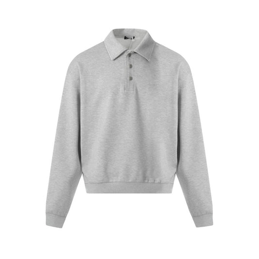Spring and Autumn Polo collar sweatshirt men's pullover long sleeved shirt