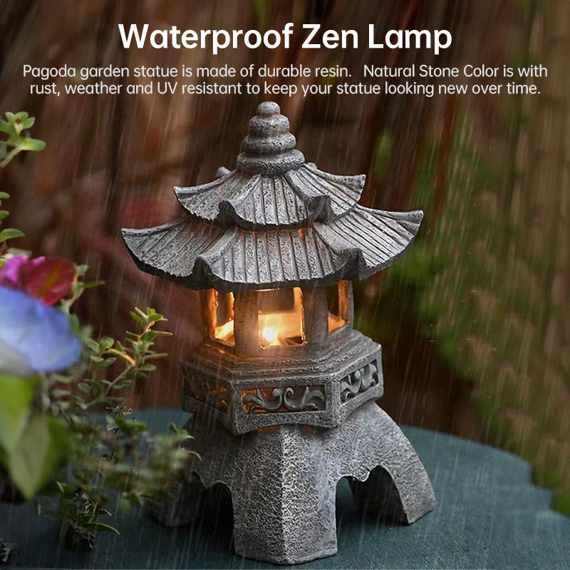 Solar Japanese Garden Lantern – Pagoda-Style Zen Light for Outdoor Decor