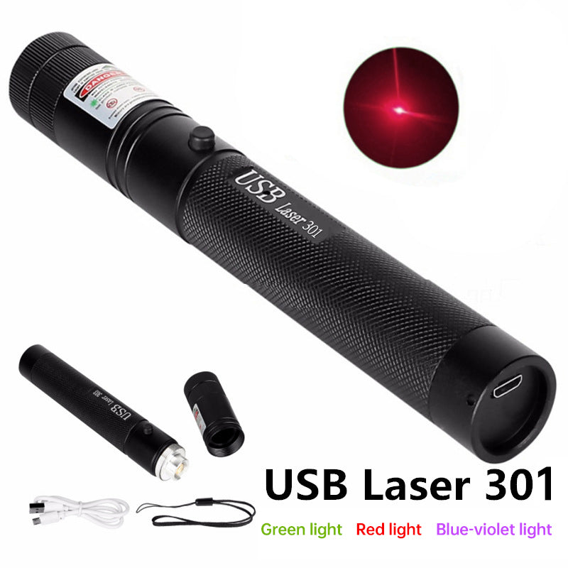 High Power Rechargeable Laser Pointer Pen – Green, Red & Violet Beam with USB Charging