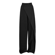 Fashionable irregular splicing straight leg pants for Lady