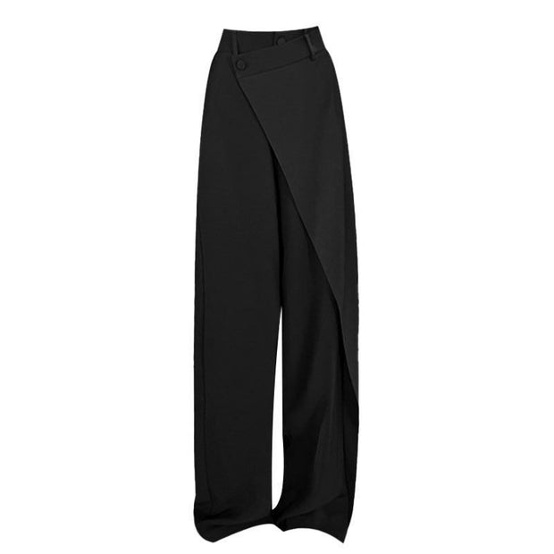 Fashionable irregular splicing straight leg pants for Lady