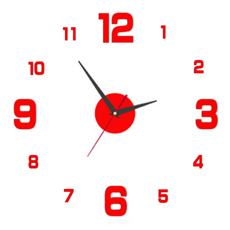 DIY Frameless Wall Clock – Modern 3D Acrylic Silent Clock for Living Room, Office, Bedroom