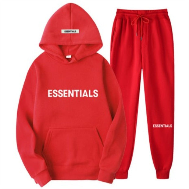 FEAR OF GOD ESSENTIALS Couple Suit Men's and Women's Double Line Hoodie High Street Fashion Brand Autumn and Winter Two piece Set