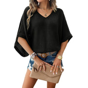 Lady's spring and summer casual loose hollow sweater