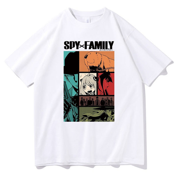 Spy House Anime Pullover T-shirt Loose Summer Short Sleeves for Men and Women