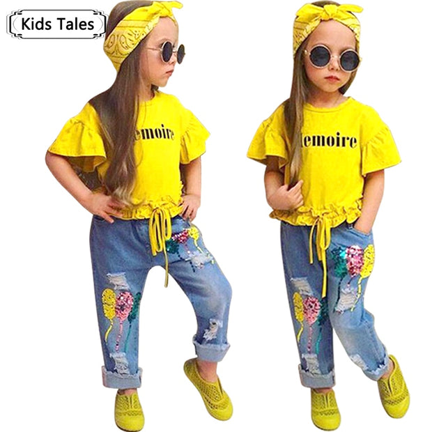 Children Sets for Girls Girls Suits for Children Girls T-shirt