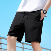 Shorts Mens New Quarter Pants Mens Solid Color Straight Tube Quick Drying Ice Silk Pants Korean Version Large Beach Pants