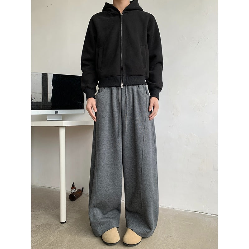Relaxing and relaxed straight leg casual pants with a drooping feel