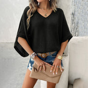 Lady's spring and summer casual loose hollow sweater