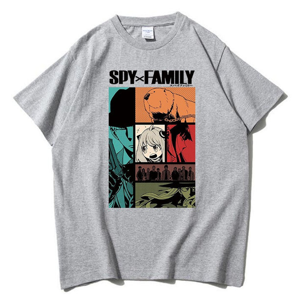 Spy House Anime Pullover T-shirt Loose Summer Short Sleeves for Men and Women