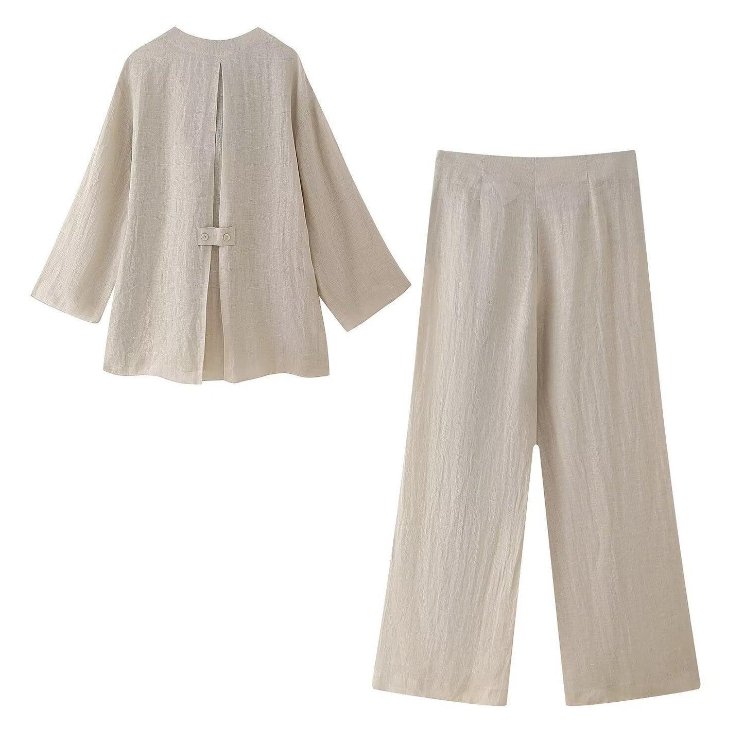Spring new style split suit jacket wide leg pants