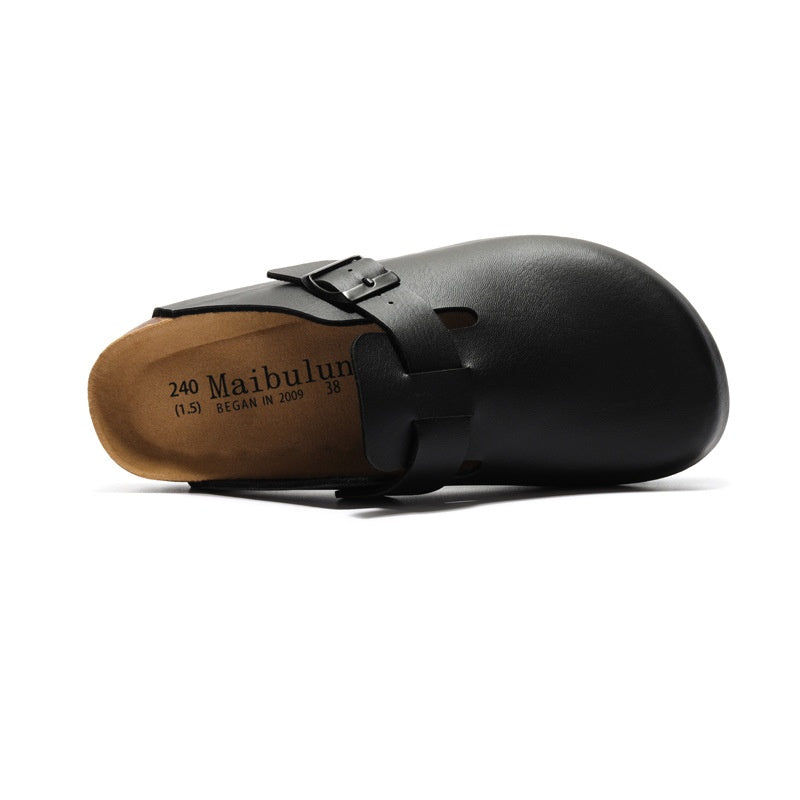 Baotou round headed flat bottomed slippers with shallow mouth