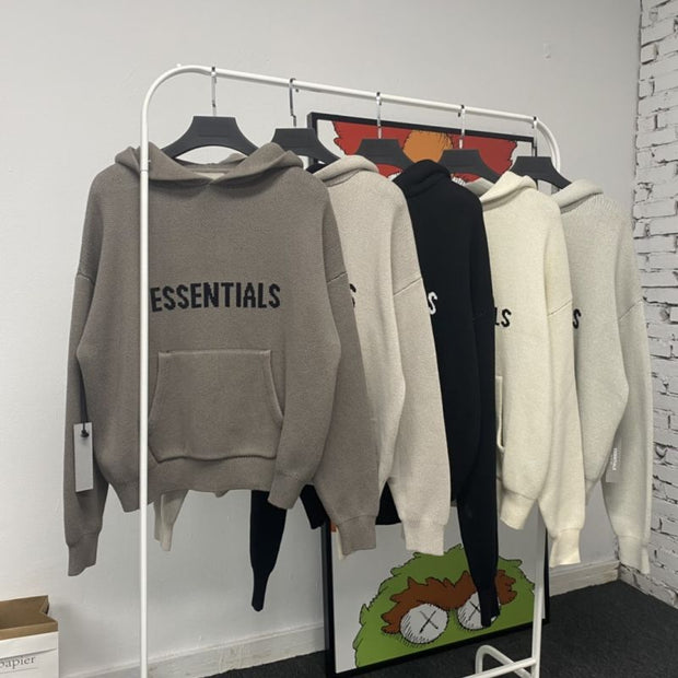 Essentials Knitted Pullover Kanye West Hooded Men's and Women's Sweater Trend Streetwear Oversized Casual Hoodies