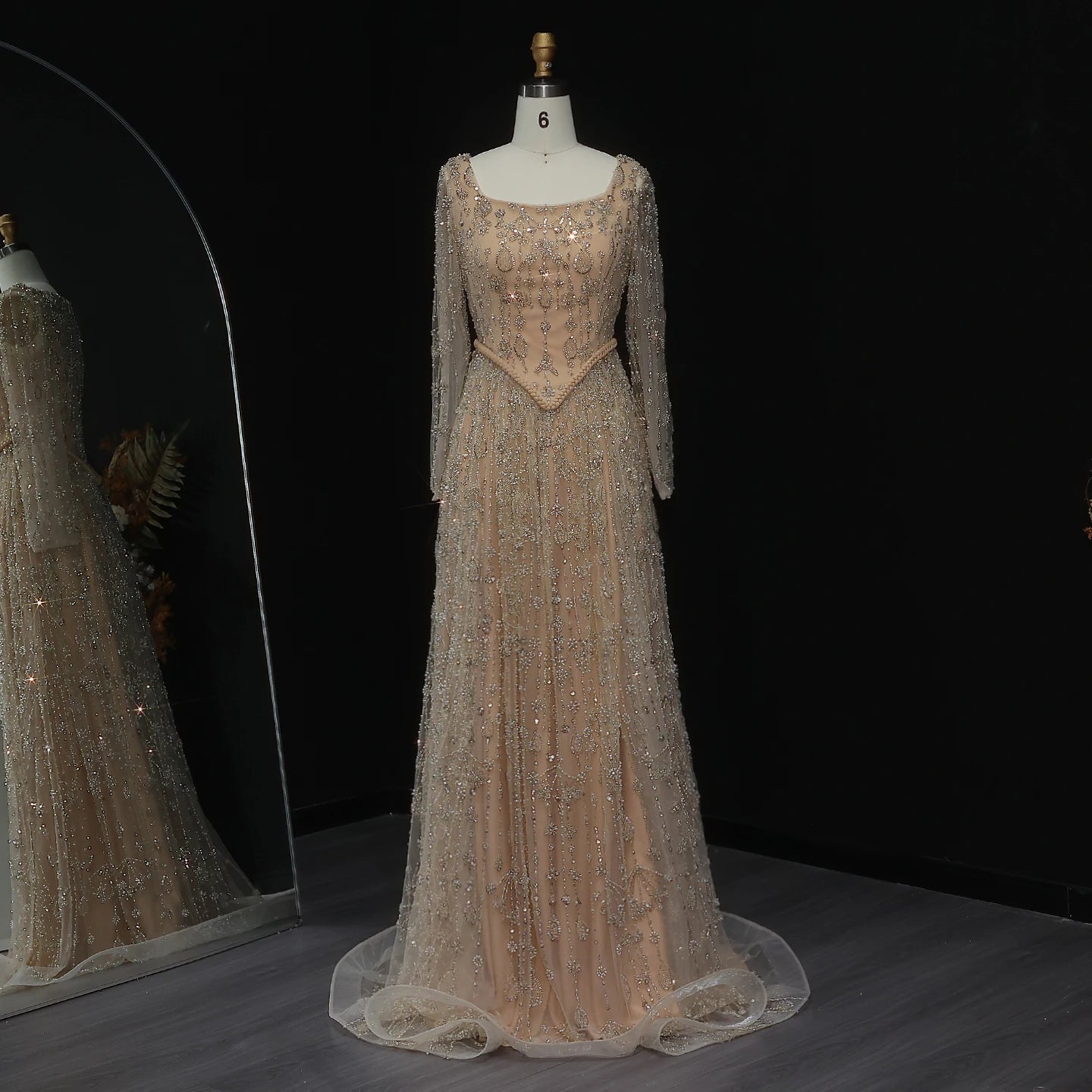 Sharon Said Elegant Sage Green Luxury Arabic Evening Dress for Women Wedding Party Spaghetti Straps 2025 New SS123 Customized